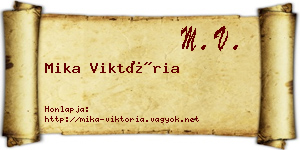 Mika Viktória névjegykártya