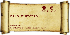 Mika Viktória névjegykártya